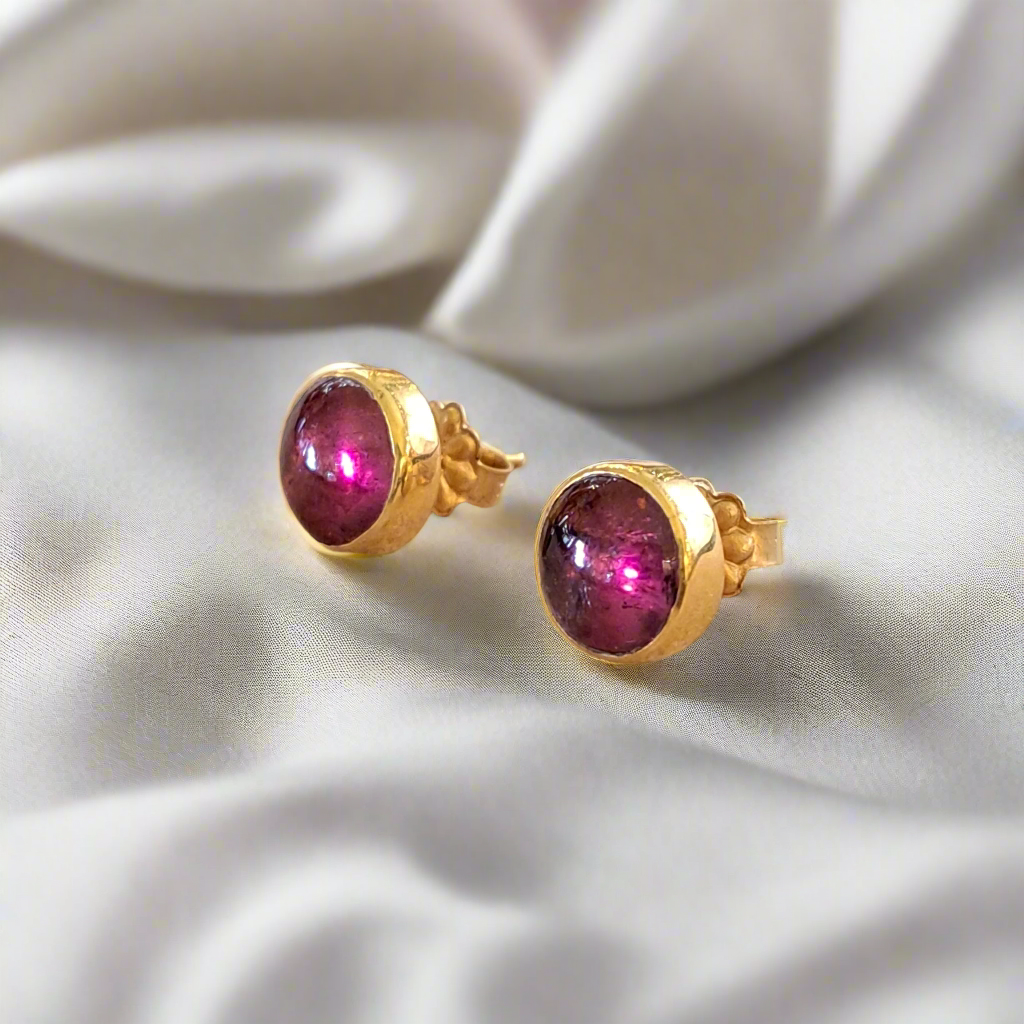 18Κ Gold earrings with tourmalines