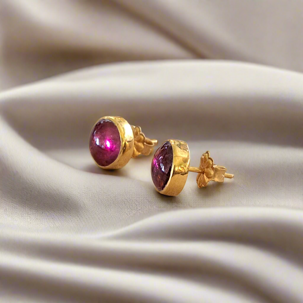 18Κ Gold earrings with tourmalines