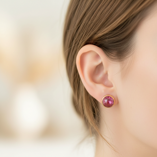 18Κ Gold earrings with tourmalines