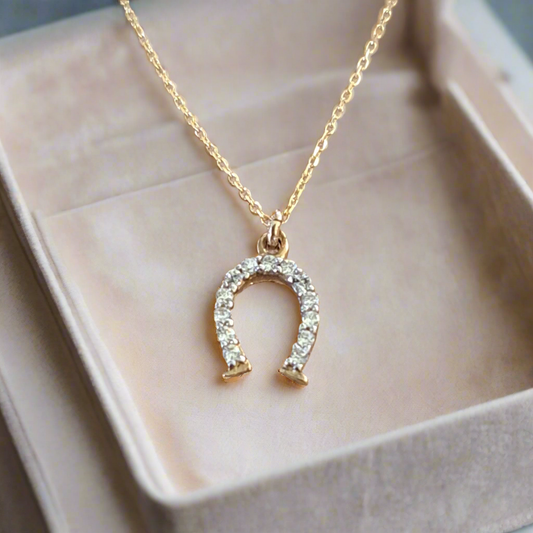 Horse shoe 9K Gold necklace