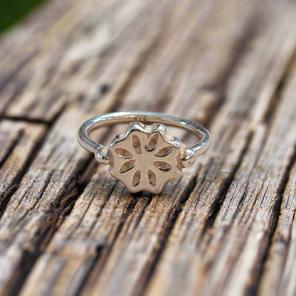 Flower sterling silver ring