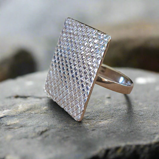 Square sterling silver ring