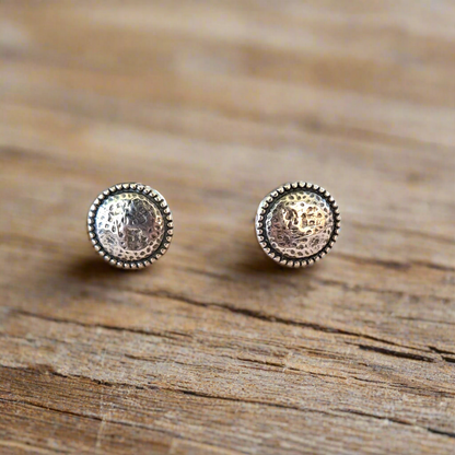 Round vintage silver earrings