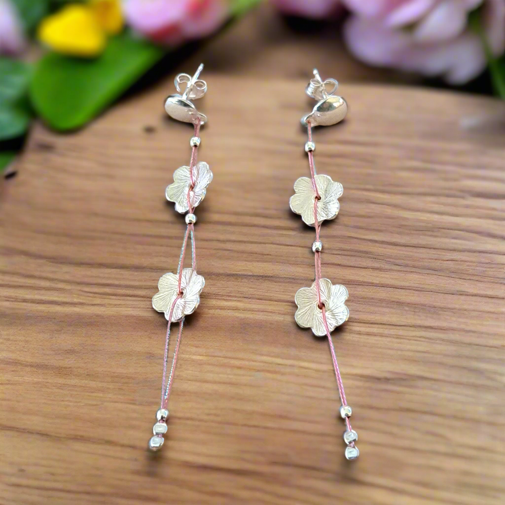 Flowers sterling silver earrings (II)