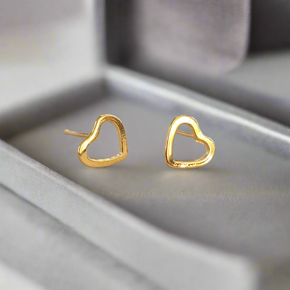 Hearts sterling silver stud earrings