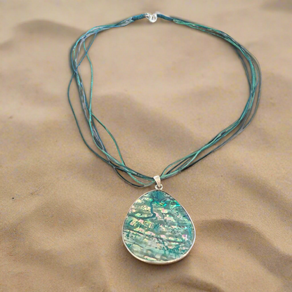 Abalone sterling silver pendant