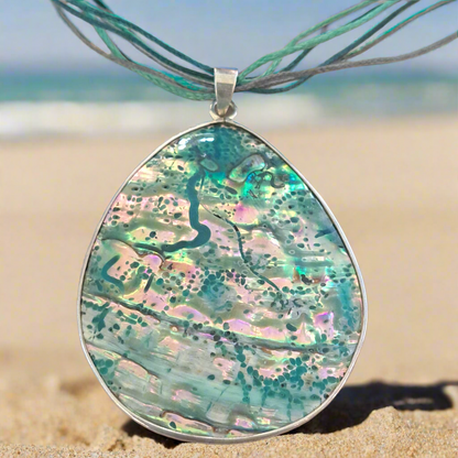 Abalone sterling silver pendant