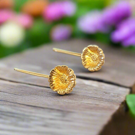 Handmade gold plated  silver anemones (II)