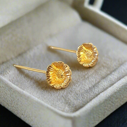 Handmade gold plated  silver anemones (II)