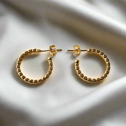 Gold plated sterling silver hoops (I)
