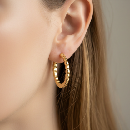 Gold plated sterling silver hoops (I)
