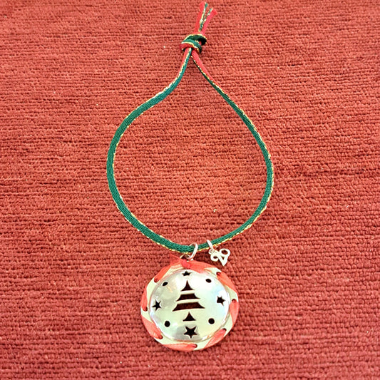 Christmas tree silver  lucky charm 2926