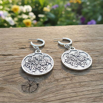 Handmade  hoops with flower design