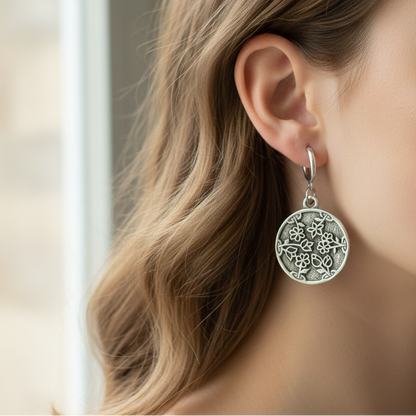 Handmade  hoops with flower design