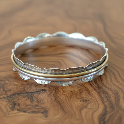 Bangle handmade sterling silver bracelet - Katerina Roukouna