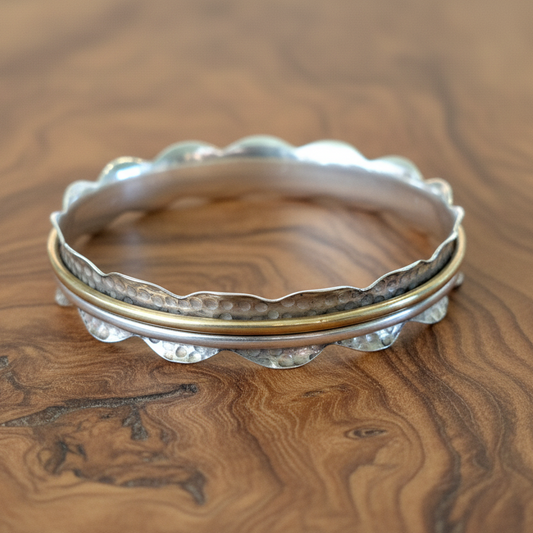 Bangle handmade sterling silver bracelet - Katerina Roukouna
