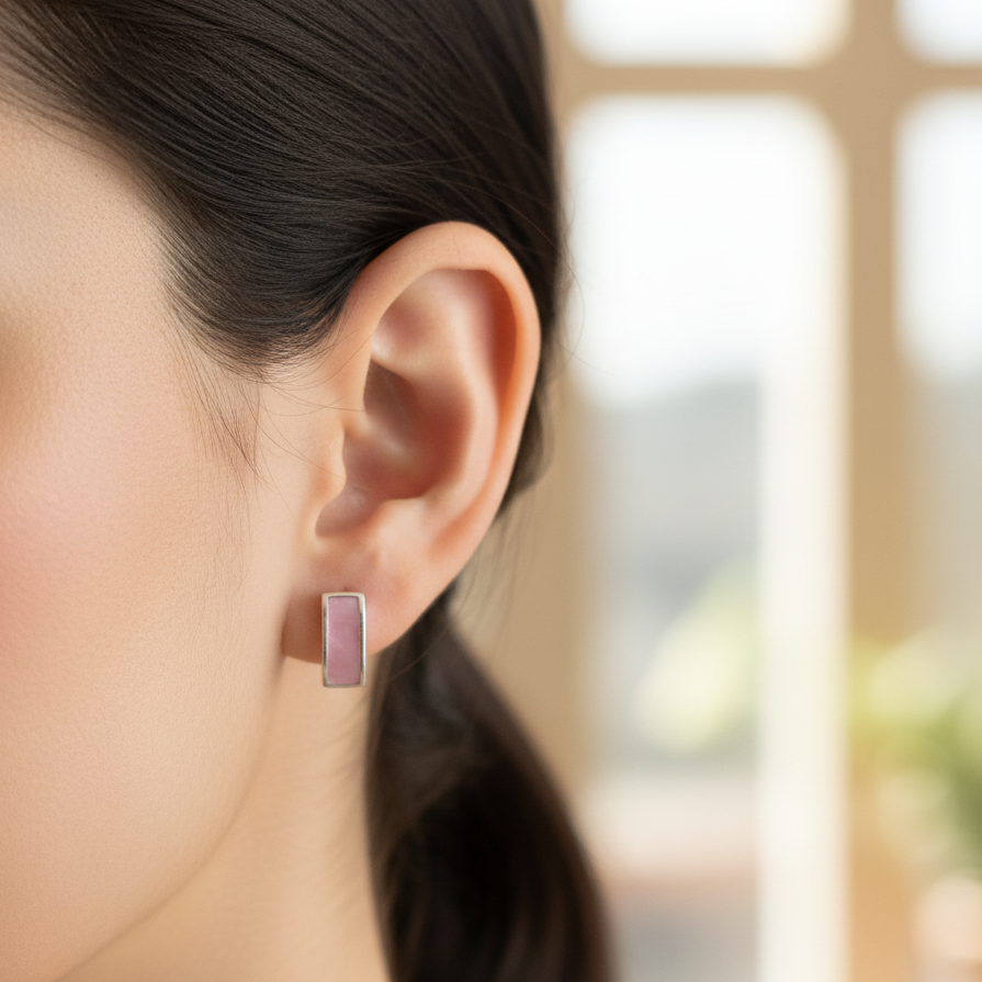 Sterling silver earrings with mother of pearl