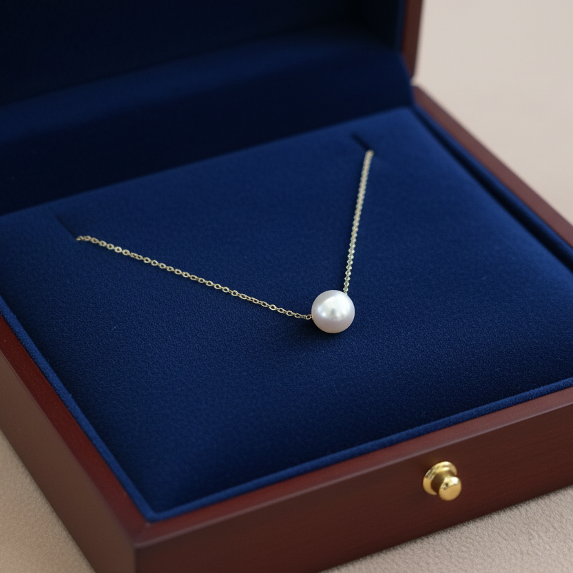 Pearl pendant with 9K Gold chain