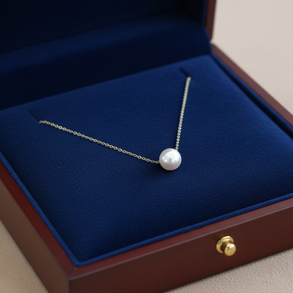 Pearl pendant with 9K Gold chain