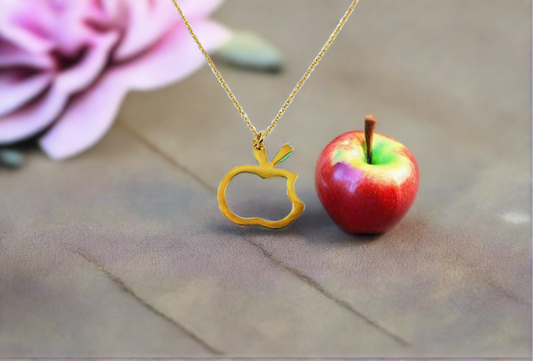 Apple  gold plated sterling silver necklace