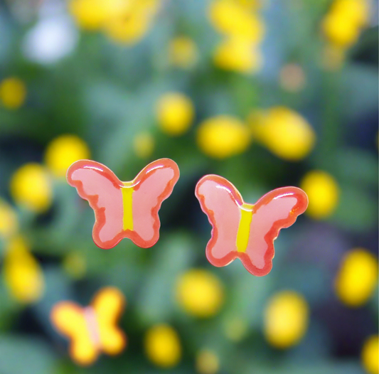 Pink butterflies earrings