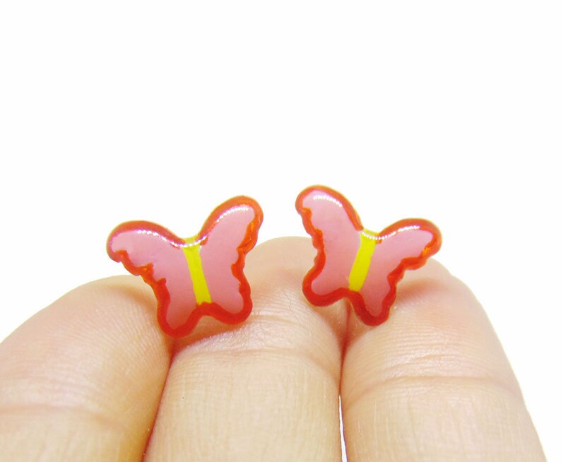 Pink butterflies earrings