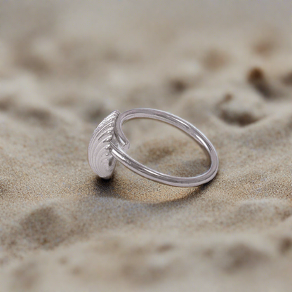 Tiny Clam Silver Ring