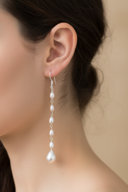 Pearls sterling silver earrings - Katerina Roukouna