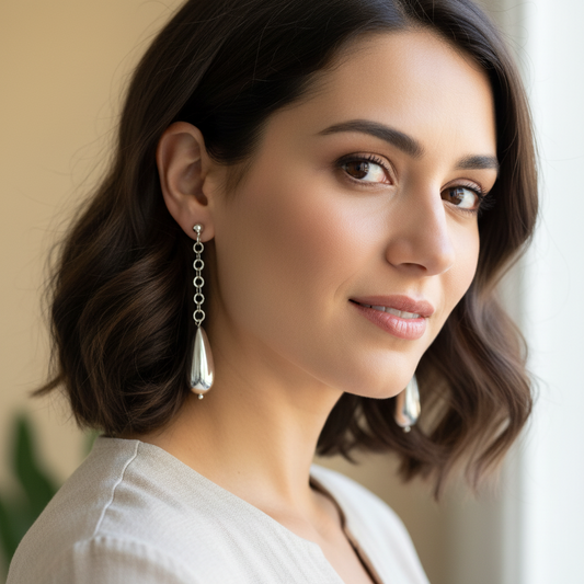 "Drop" sterling silver earrings - Katerina Roukouna