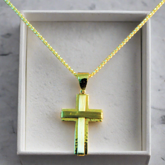 Handmade 18K Gold cross wiτh wires