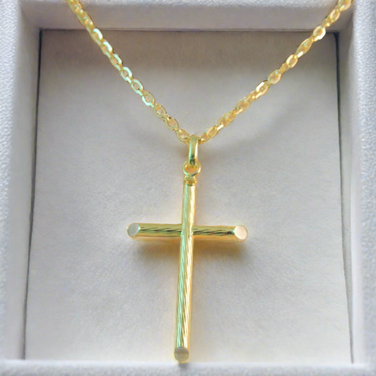 14K  Egraved Gold Cross