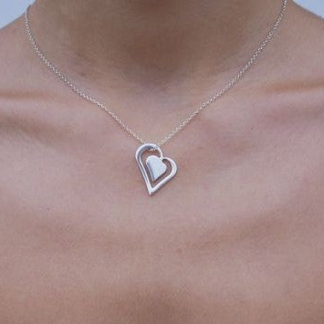 Double heart necklace - Katerina Roukouna