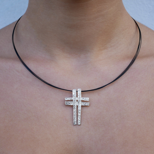 Double Designed  silver Cross