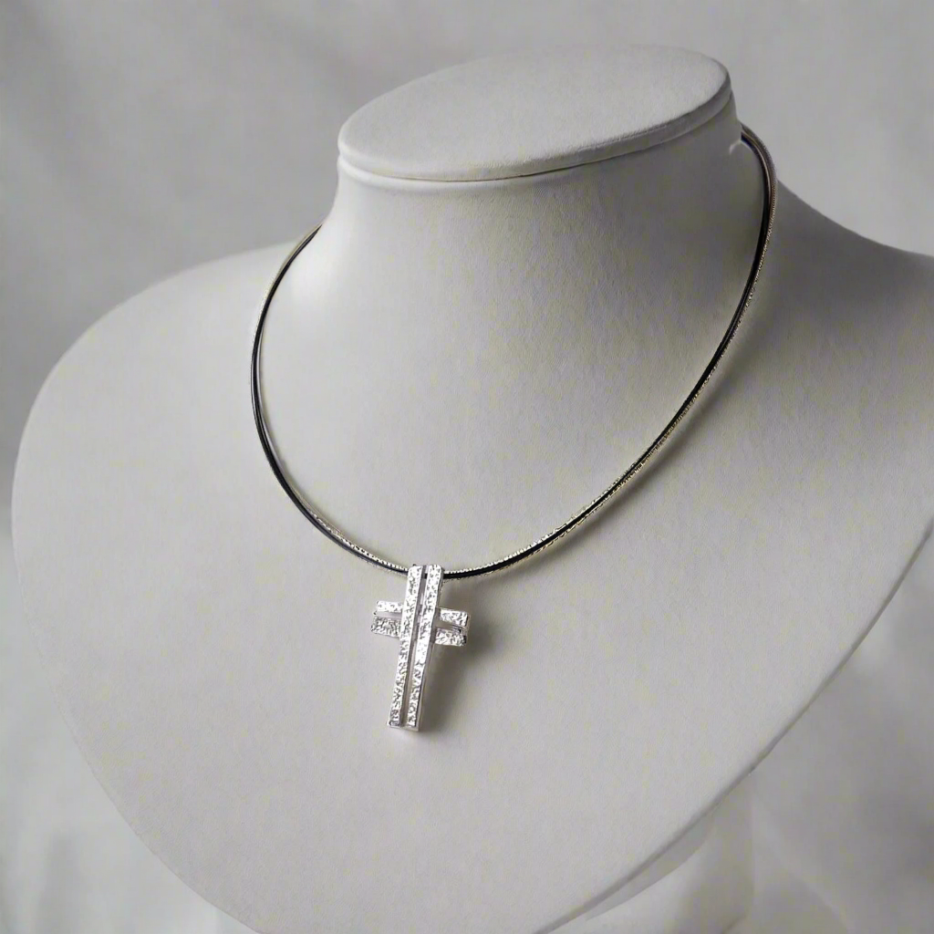 Double Designed  silver Cross