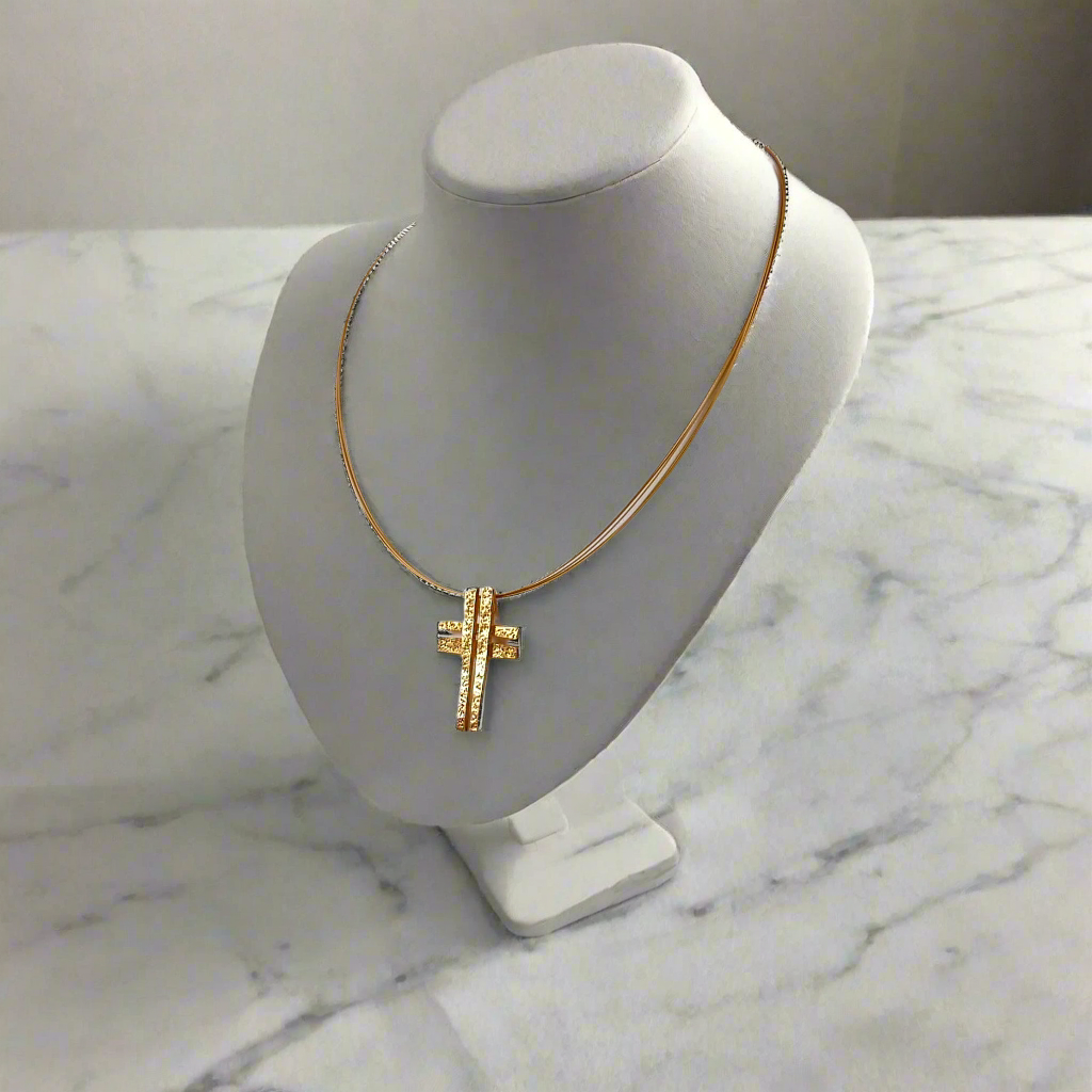 Double Designed Cross (Gold Plated)