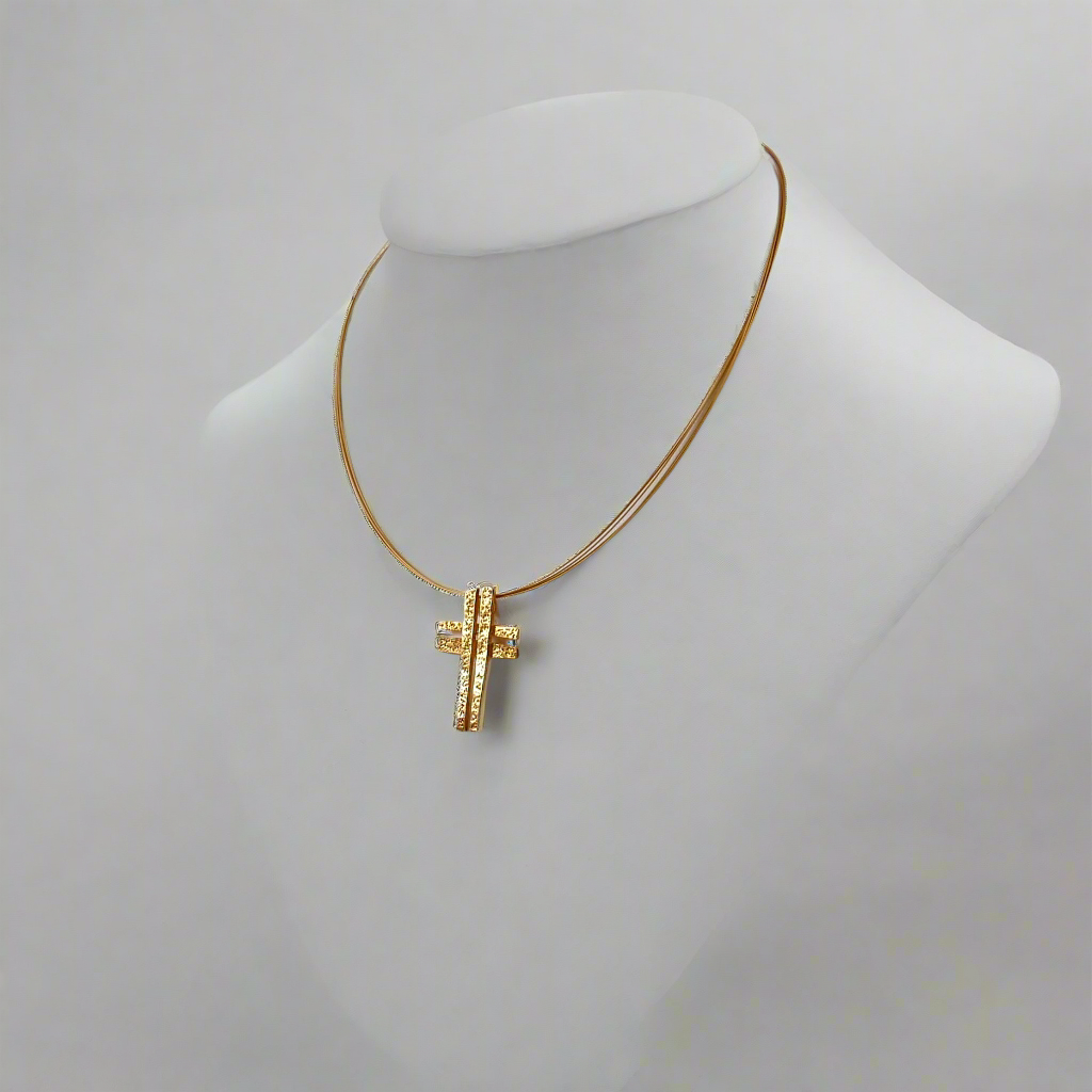 Double Designed Cross (Gold Plated)