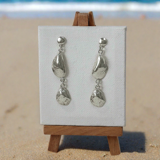 Sterling silver earrings with mussels