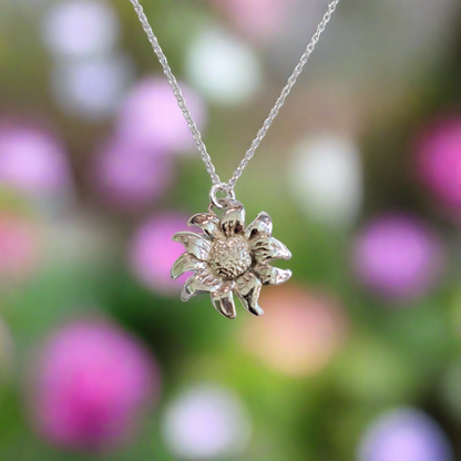 Helianthus sterling silver necklace