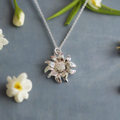 Helianthus sterling silver necklace