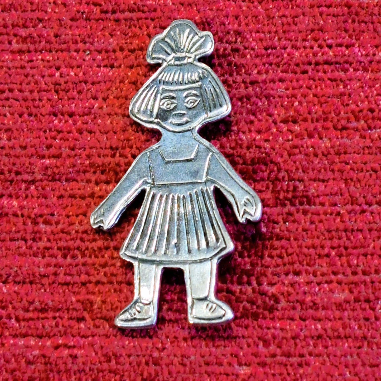 Girl -sterling silver brooch