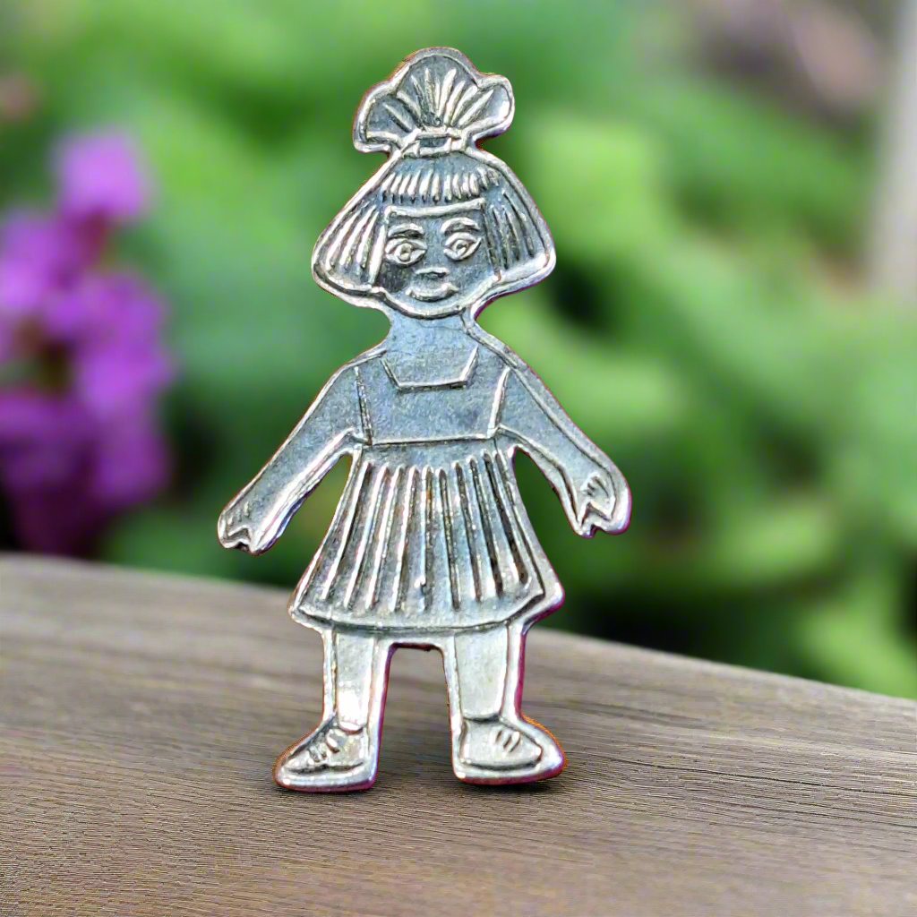 Girl -sterling silver brooch