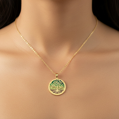 Tree of life gold plated  sterling silver pendant - Katerina Roukouna