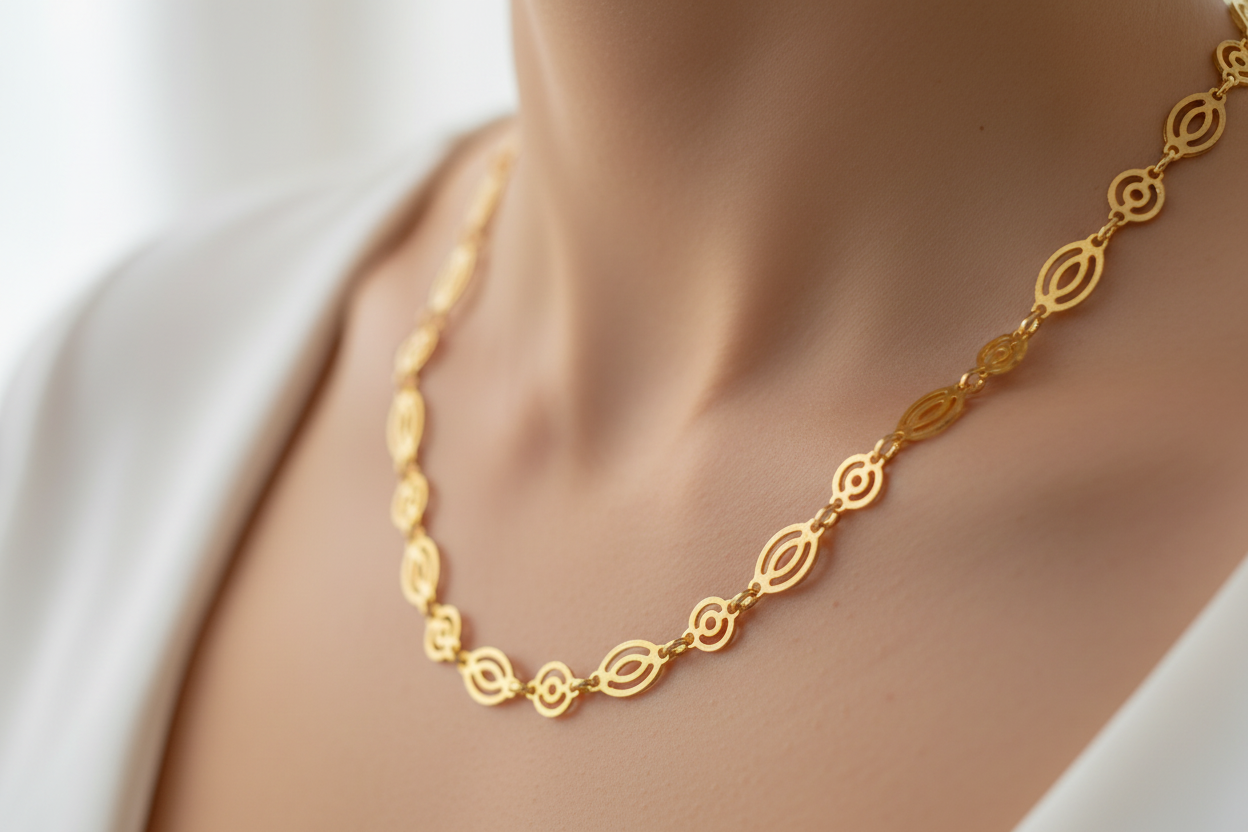 Gold plated sterling silver chain -C - Katerina Roukouna