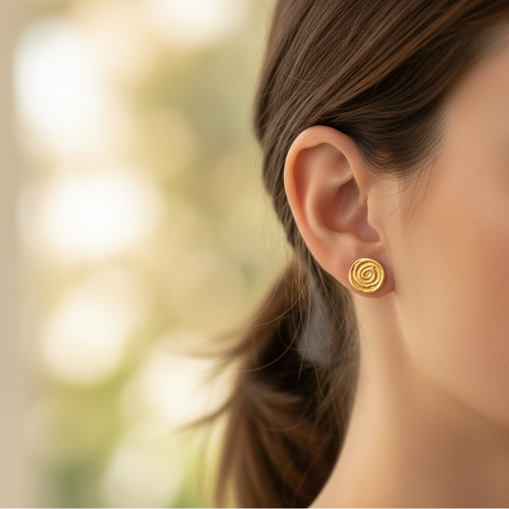Tiny Spiral Stud Earrings