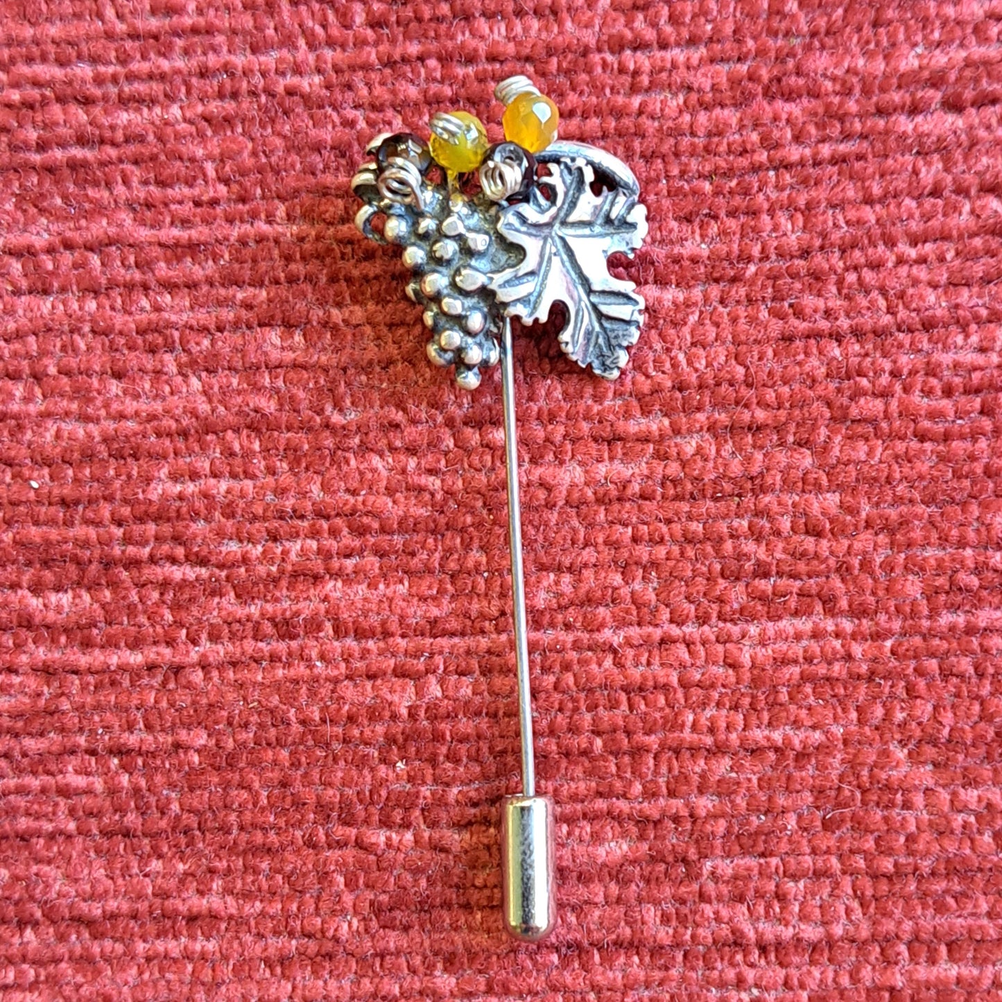 Grapes sterling silver pin