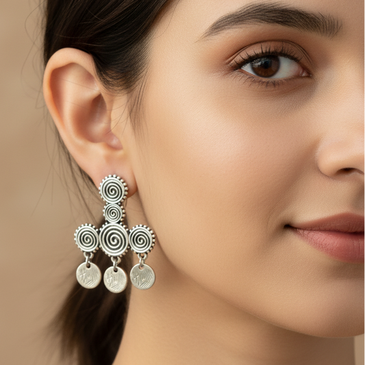Spirals ethnic style earrings - Katerina Roukouna