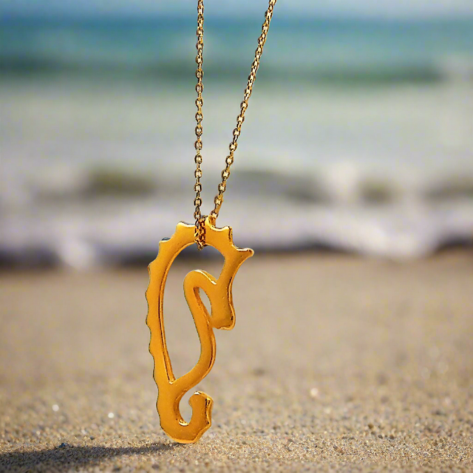 Tiny Sea horse- Hippocampys sterling silver necklace - Katerina Roukouna