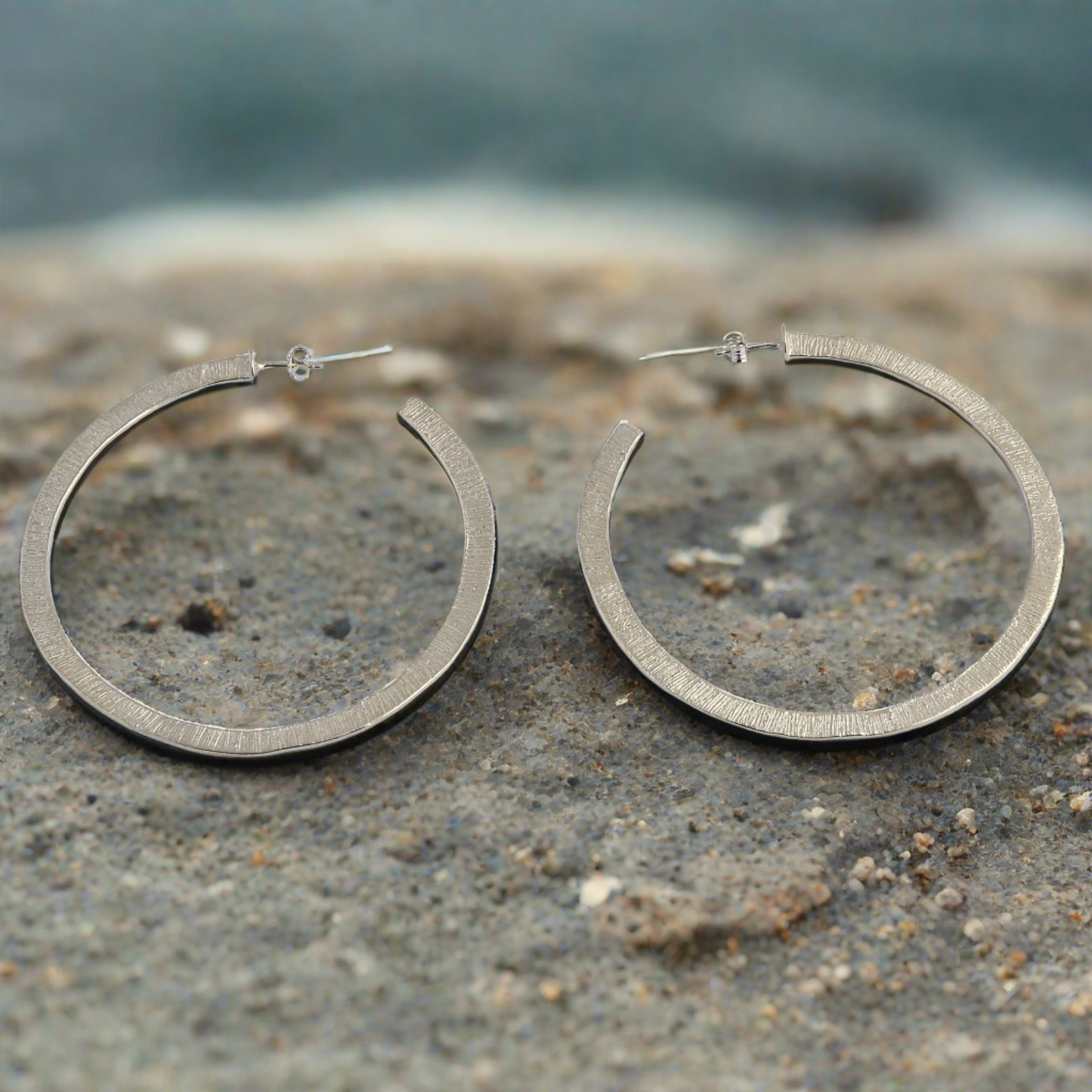 Roe Lines Silver Earrings