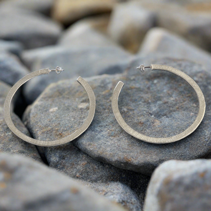 Roe Lines Silver Earrings