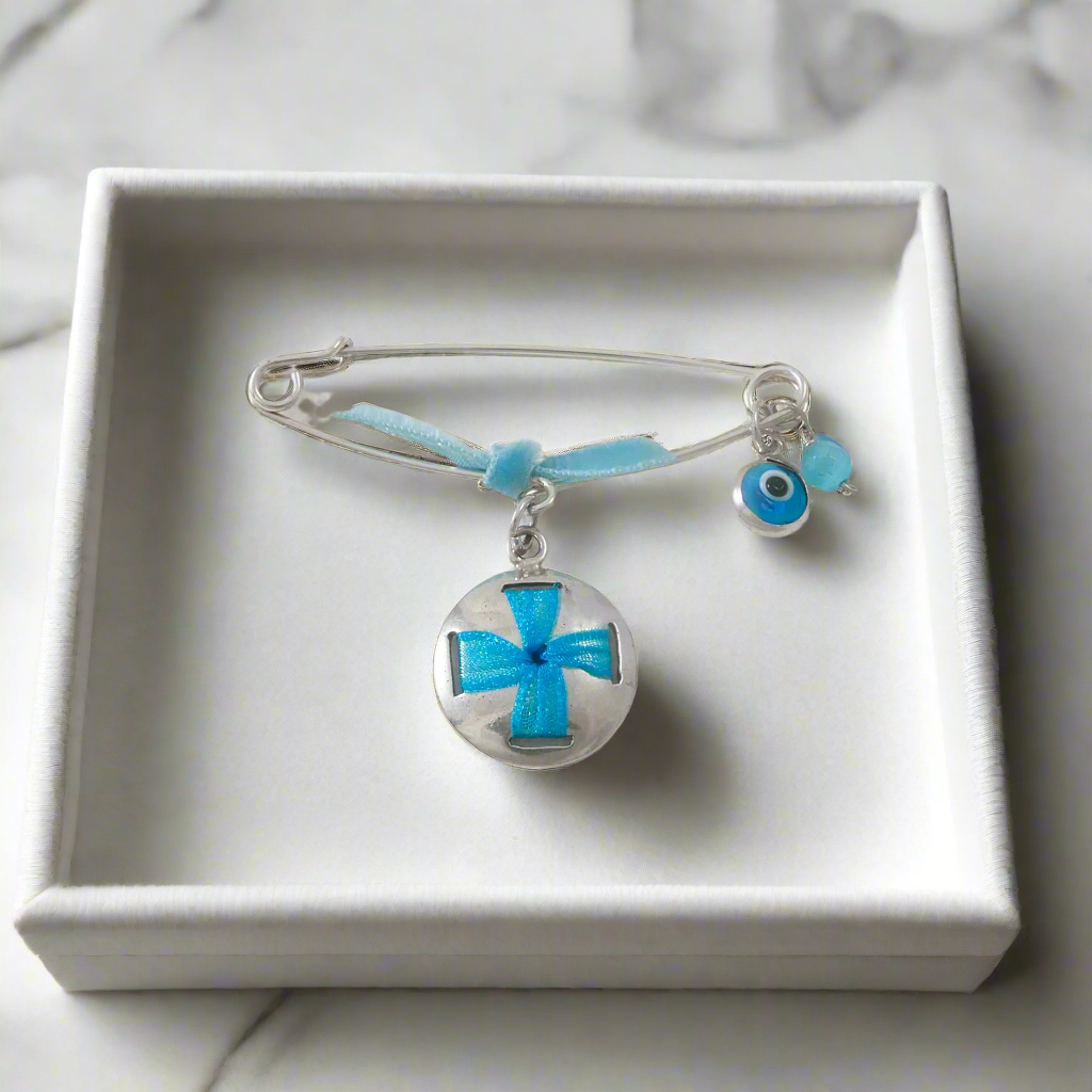 Baby Boy Pin Charm - Cross (I)